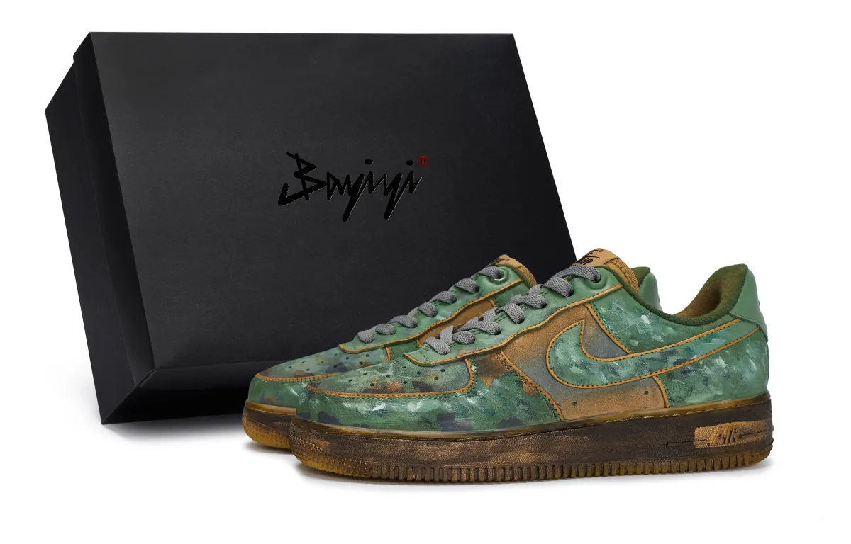 Nike Air Force 1 Slip Resistant Low top Skateboard Shoes Unisex Wheat Green