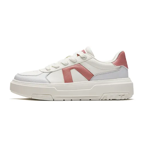 Anta Life Collection Slip Resistant Abrasion Resistant Cushioning Low top Skateboard Shoes Women's White Gray Pink