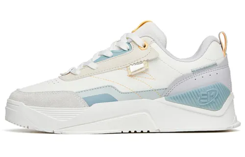 ANTA Skateboard Shoes Women's Low Top Ivory White/Mud Gray/Light Silver Gray