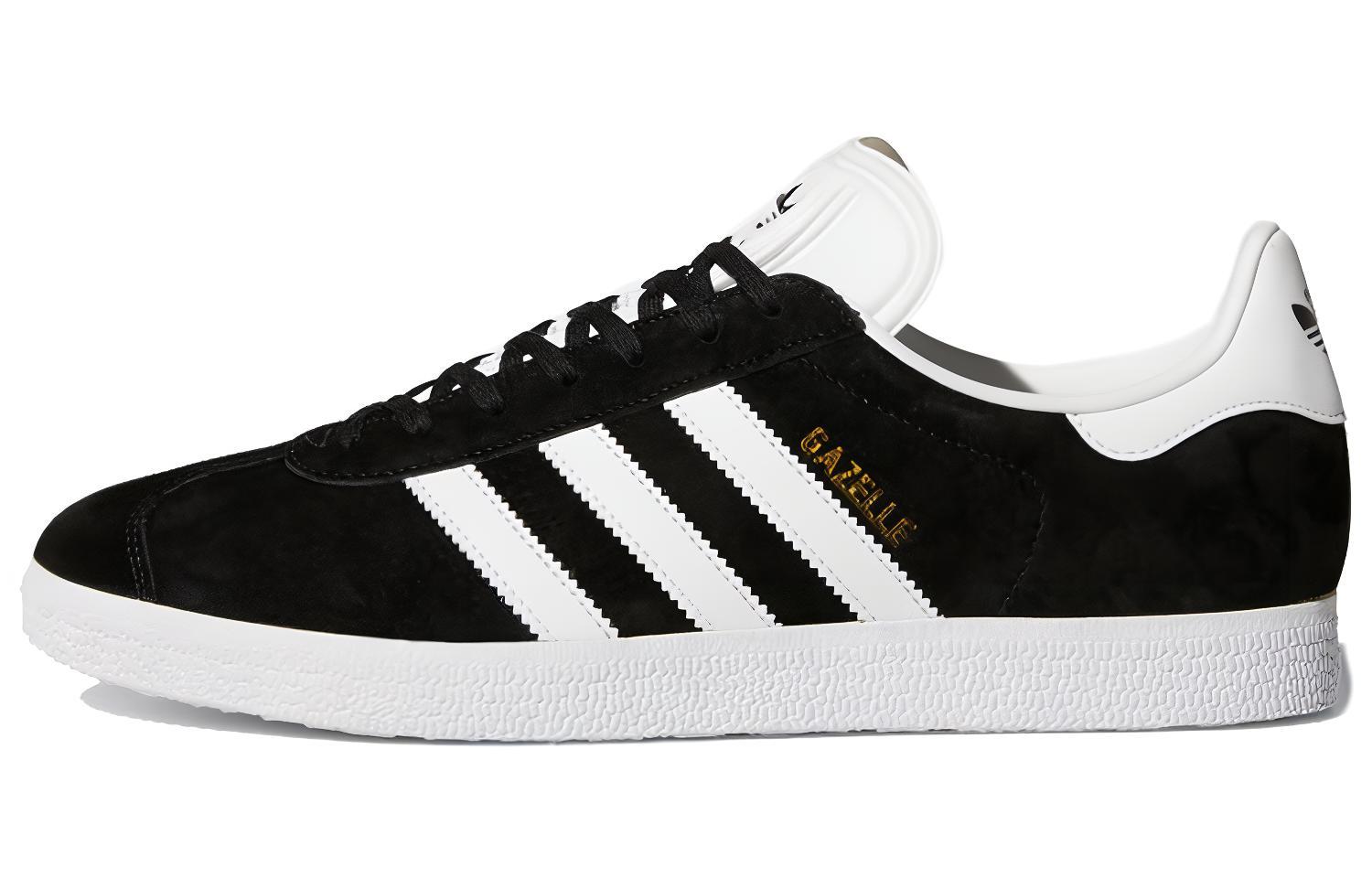 Adidas originals GAZELLE fashionable and casual, wrapped and wear-resistant support, low-top sneakers, same style for men and women, black and white gold
