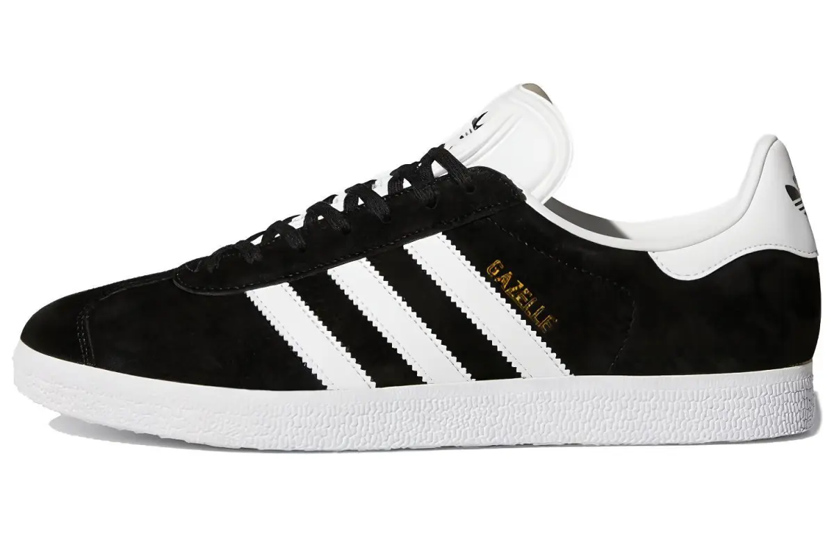 Adidas Originals Gazelle Coverage Abrasion Resistant Support Low top Skateboard Shoes Unisex Black White Gold