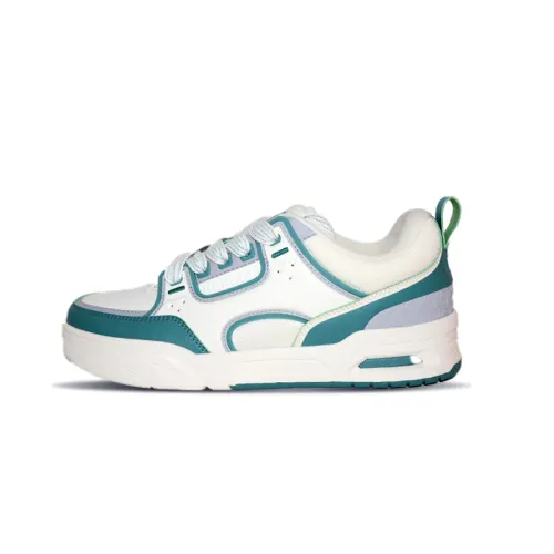 Anta Height Increasing Abrasion Resistant Slip Resistant Low top Skateboard Shoes Men's White Green