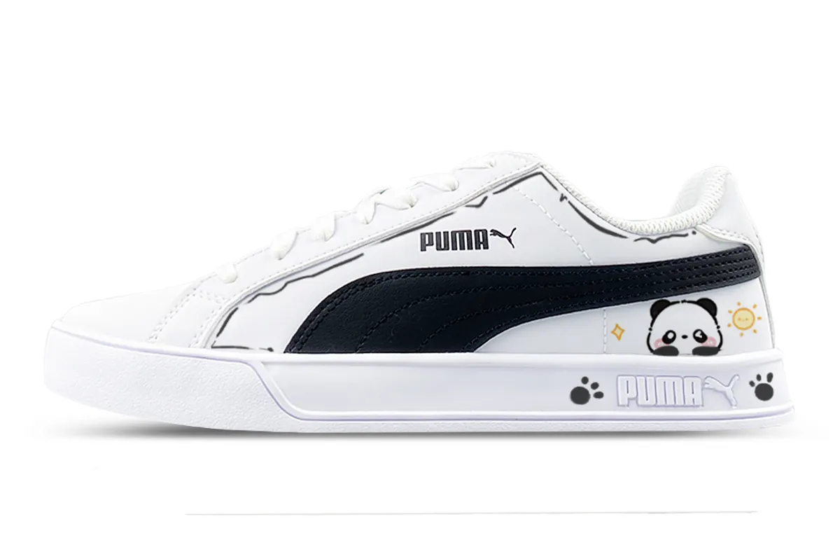 PUMA Smash Vulc Balance Lightweight Low top Skateboard Shoes Unisex White Black