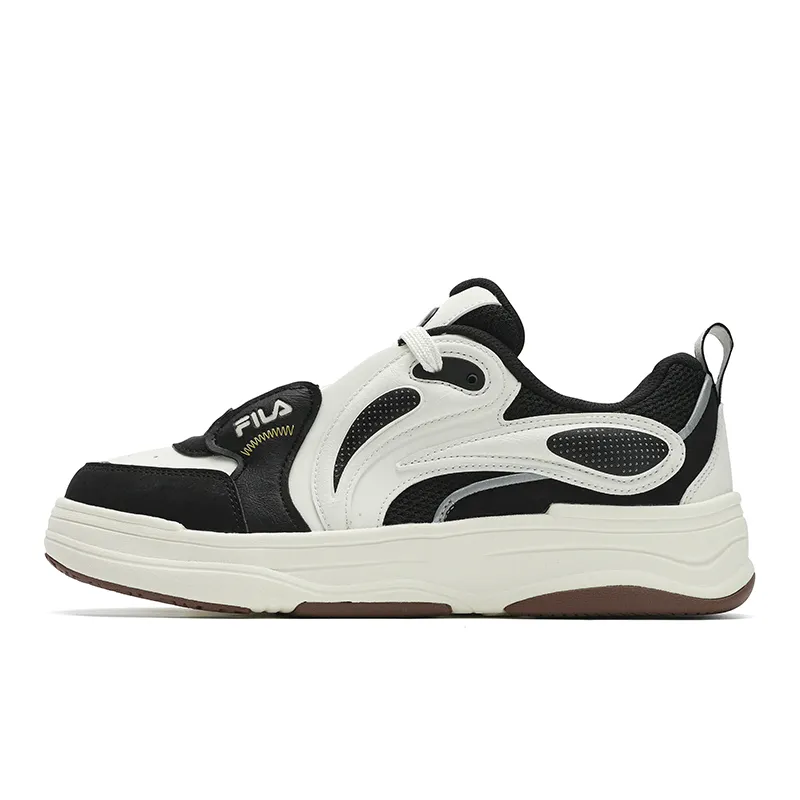 FILA VIBE Abrasion Resistant Low top Skateboard Shoes Men's Black White