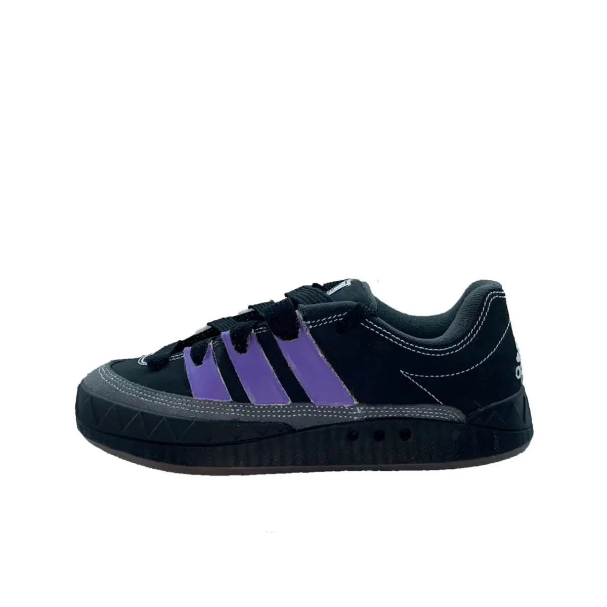 Adidas Originals Adimatic Wear resistant And Lightweight Low top Skateboard Shoes Unisex Black Purple