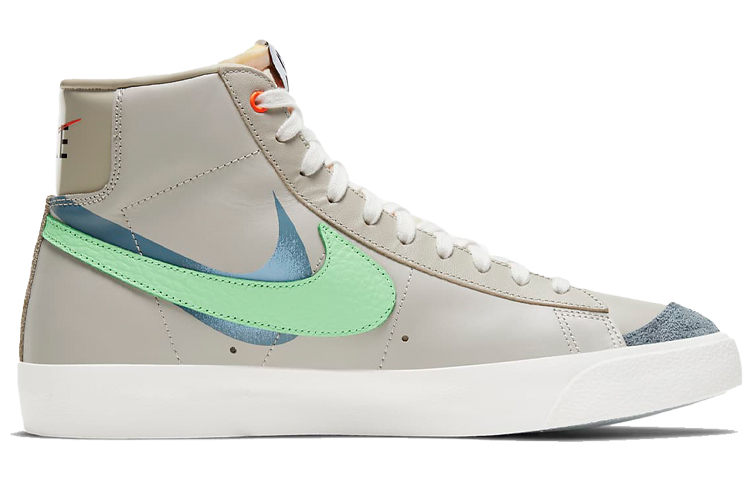Мужские кеды Nike Blazer 77 (серый / оранжевый / синий) — фото 2