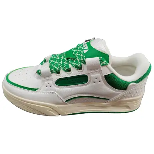 Anta Slip Resistant Cushioning Abrasion Resistant Low top Skateboard Shoes Men's White Green