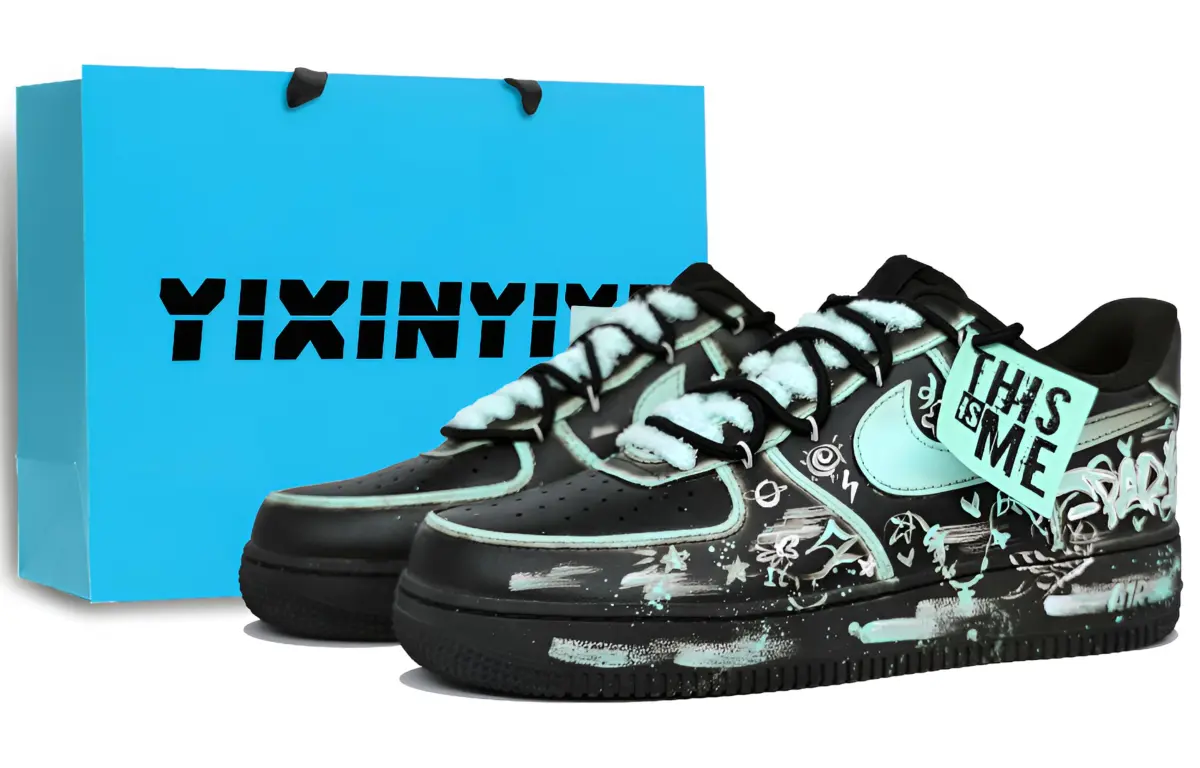 Nike Air Force 1 Abrasion Resistant Low top Skateboard Shoes Unisex Black Green