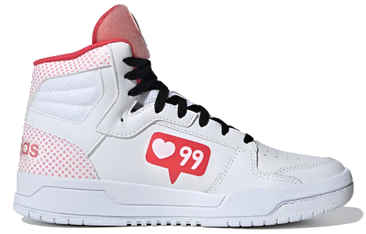 Женские кеды adidas neo Entrap Mid (бело-черно-розовые) — фото 2