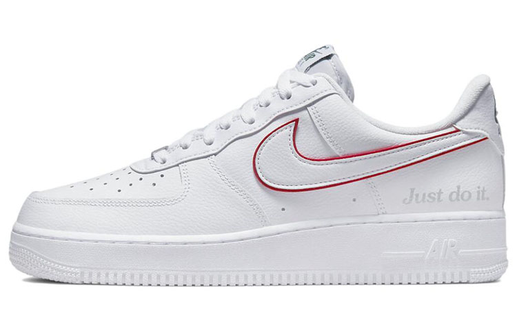 Nike Air Force 1 Low Just Do It White Noble Green Metallic Silver University Red