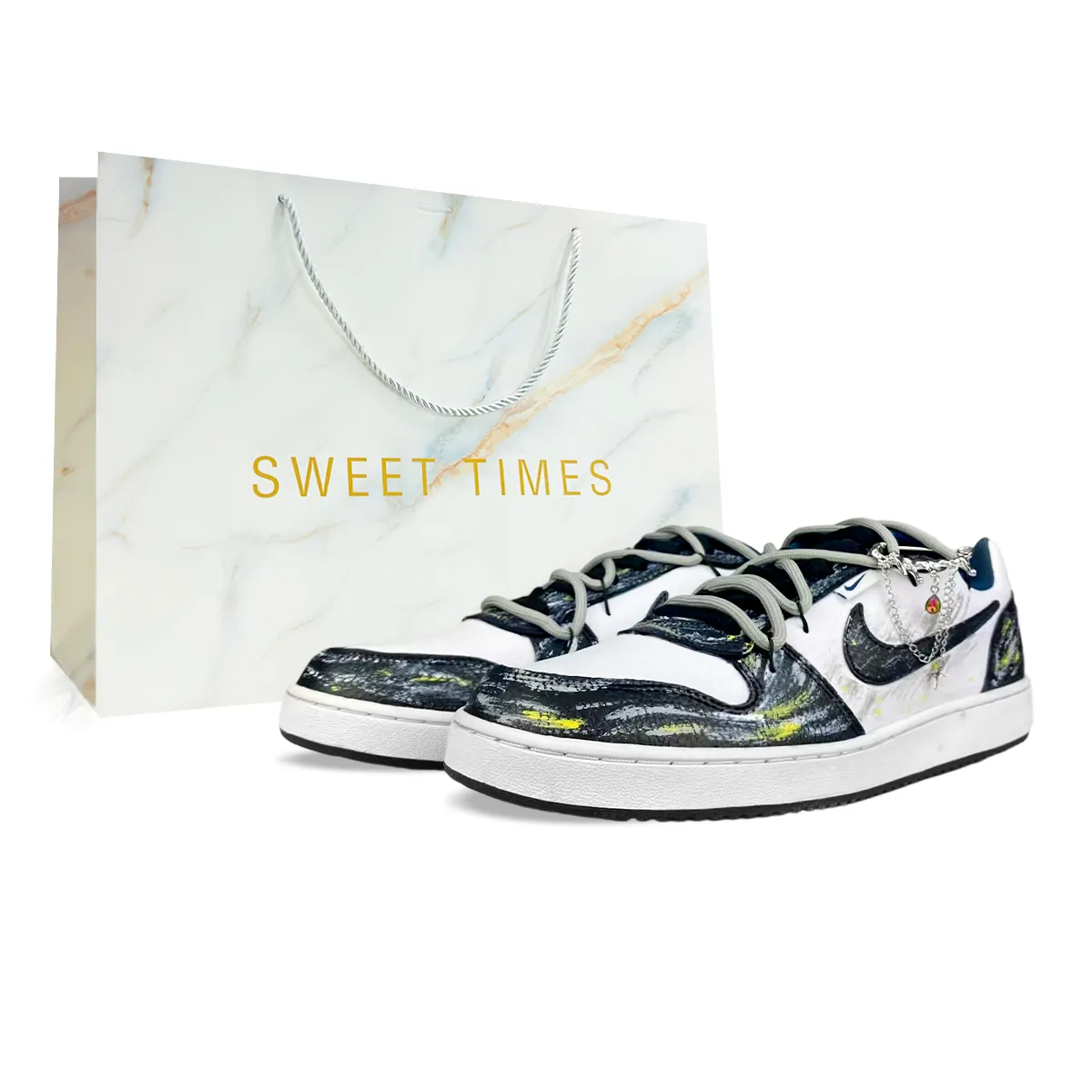 Nike EBERNON Falling Starry Abrasion Resistant Abrasion Resistant Low top Skateboard Shoes Men's