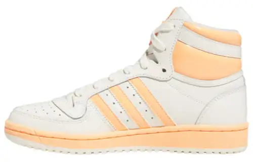 Adidas Originals Top Ten Rb Cushioning, Wear Resistant Mid top Skateboard Shoes Women's White Pink Orange