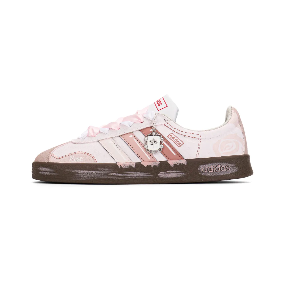 Adidas VL COURT 2.0 Dark Fragrance Cushioning, Wear Resistant Low top Skateboard Shoes Unisex Pink