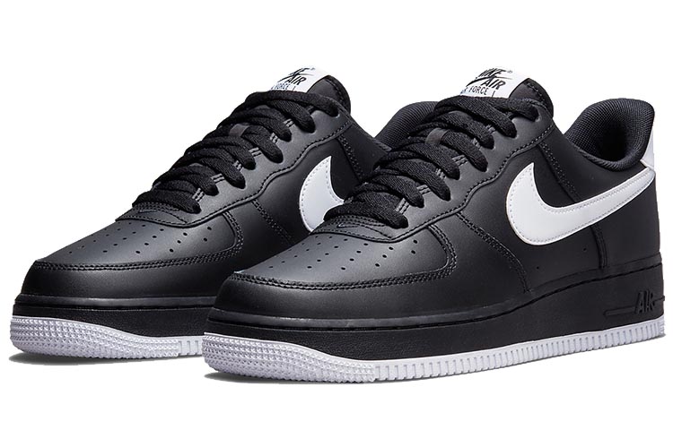 Мужские кроссовки Nike Air Force 1 (черные / белые) — Чёрный / белый — фото 3