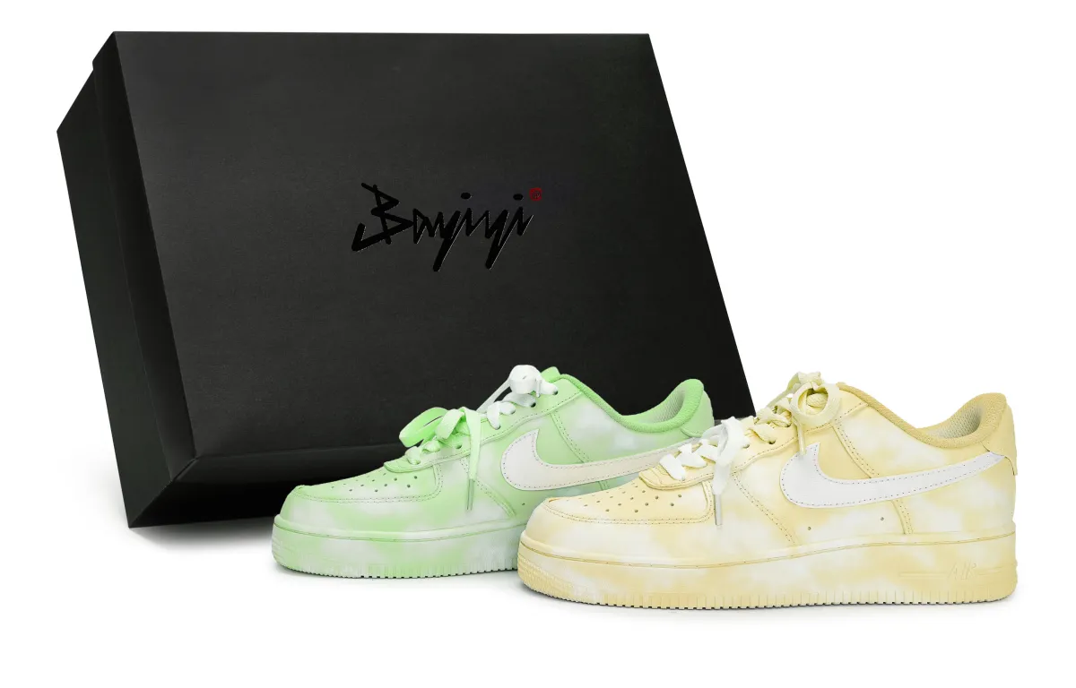 Nike Air Force 1 Low top Skateboard Shoes Unisex White Yellow Green