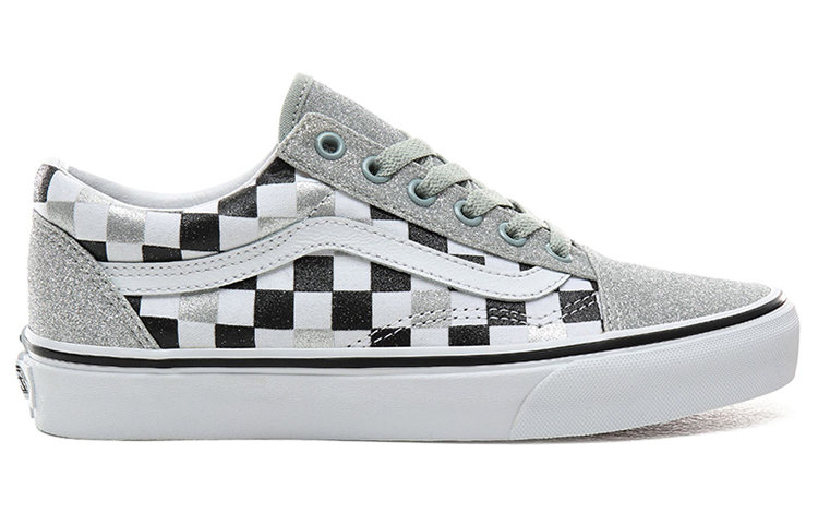 Женские кеды Vans Old Skool Glitter Checkerboard' (серые) — фото 2