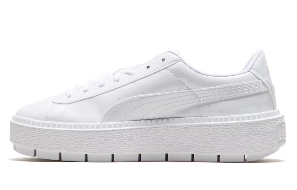 PUMA Basket Platform Retro Low Tops Casual Skateboarding Shoes Unisex White Women's