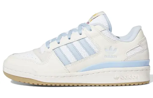 Adidas Originals FORUM Leather Wear resistant And Lightweight Low top Skateboard Shoes Women's White Silver