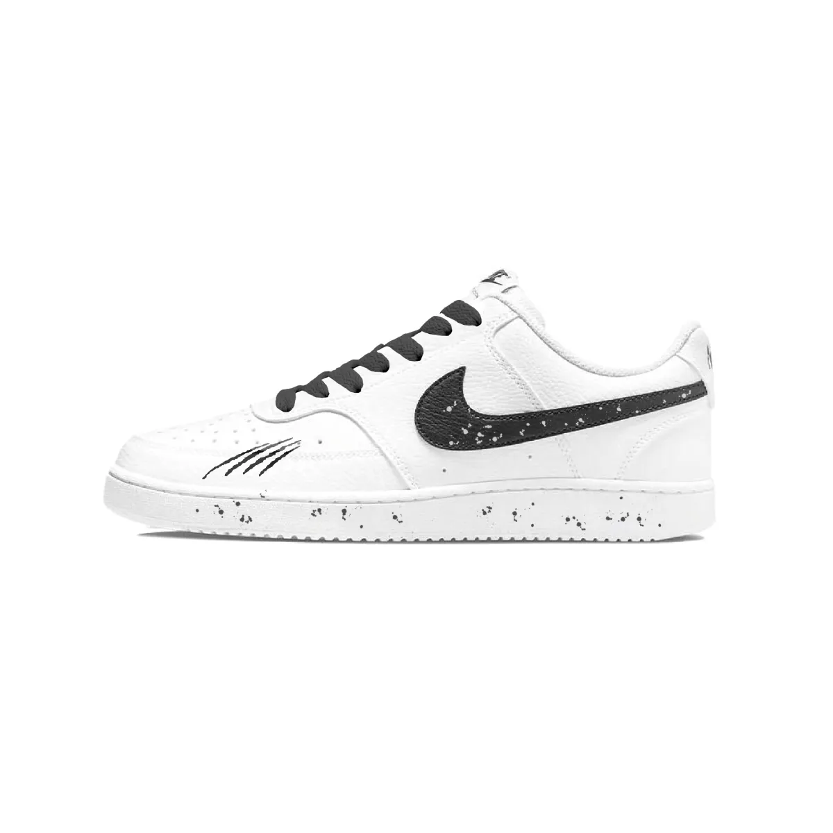 Nike Court Vision 1 Night Wolf Slip Resistant Slip Resistant Low top Skateboard Shoes Unisex Black White