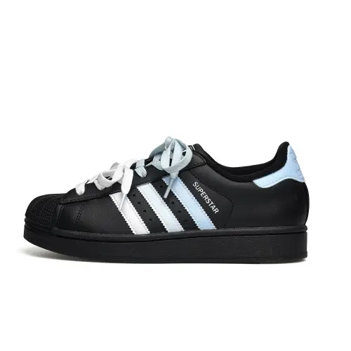 Adidas Originals Superstar 2 Cushioning Low top Skateboard Shoes Unisex Black Blue