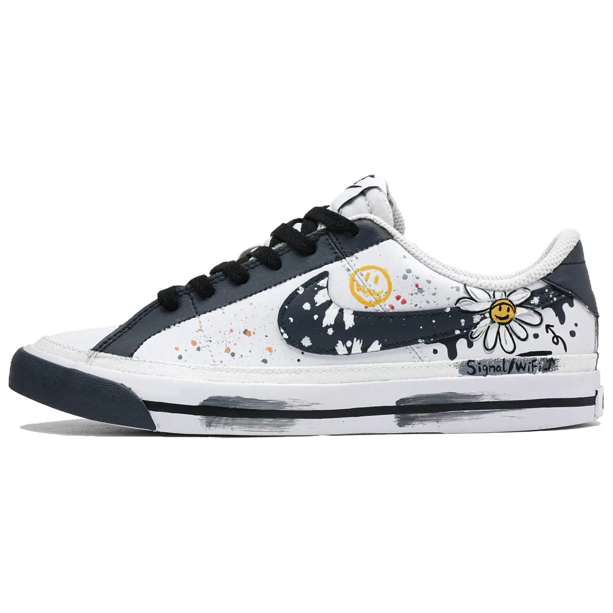 Nike Court Legacy Low top Skateboard Shoes Men's Black White