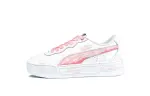 PUMA Skye Yue Shan Li, Peach Blossom Kitten Leather Slip Resistant Low top Skateboard Shoes Women's White Pink