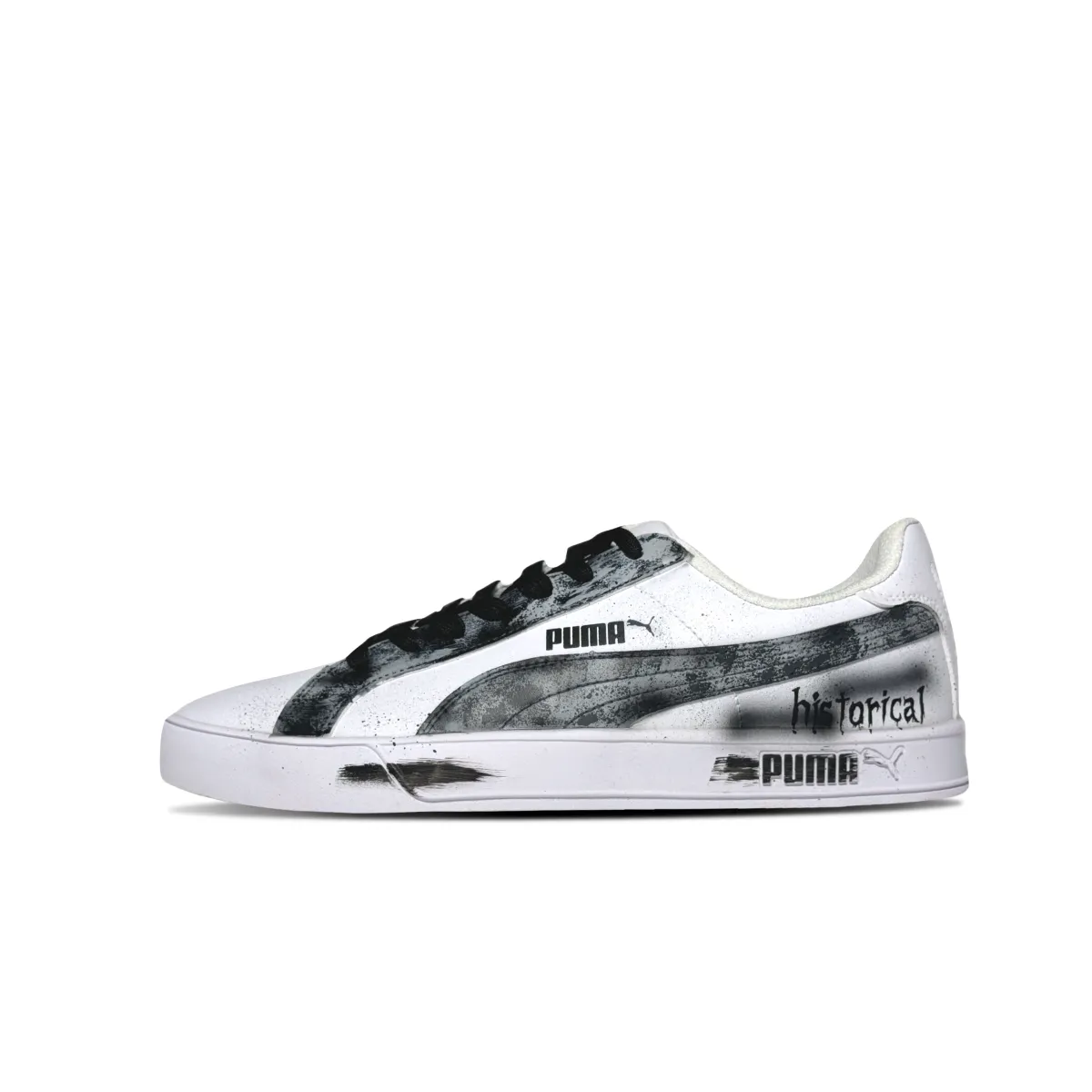 PUMA Smash Vulc Skateboard Shoes Unisex Low Top Black White Gray