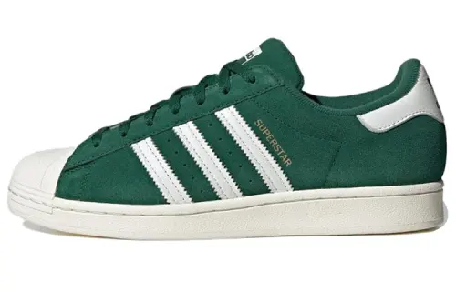 Adidas Originals Superstar Shoes 'Dark Green White Gold Metallic'