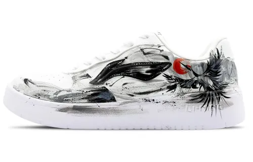 Li Ning Floating Boat Slip Resistant, Waterproof, Lightweight Low top Skateboard Shoes Unisex Black Gray