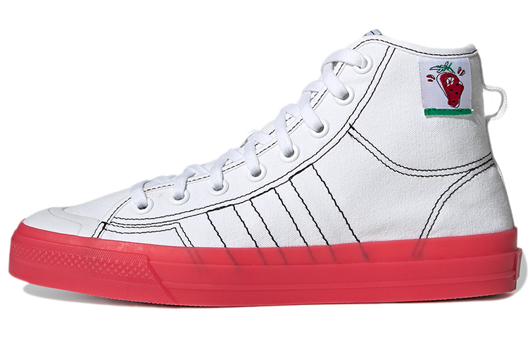 Кеды adidas originals NIZZA Hi Rf (бело-красные) — фото 1