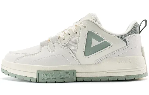 PEAK Taichi Triangle Abrasion Resistant Breathable Low top Skateboard Shoes Women's White Green