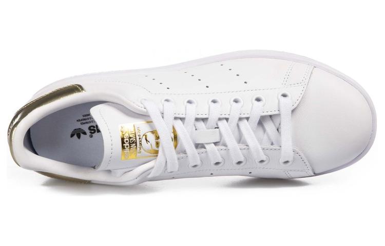 Женские кеды adidas Stan Smith (бело-золотой) — Белый / золотой — фото 3