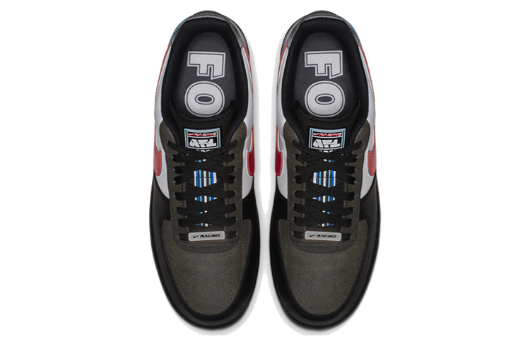 Кеды Nike Air Force 1 07 AS QS (черно-бело-красные) — Чёрный / белый / красный / синий — фото 4
