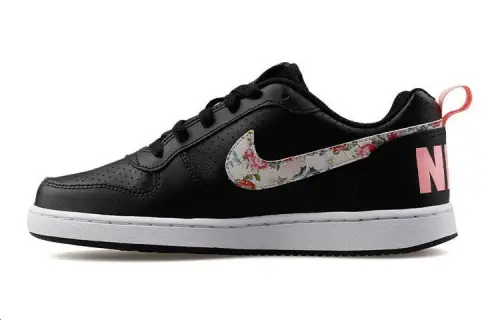 Nike Court Borough Low VF GS 'Floral Swoosh - Black'