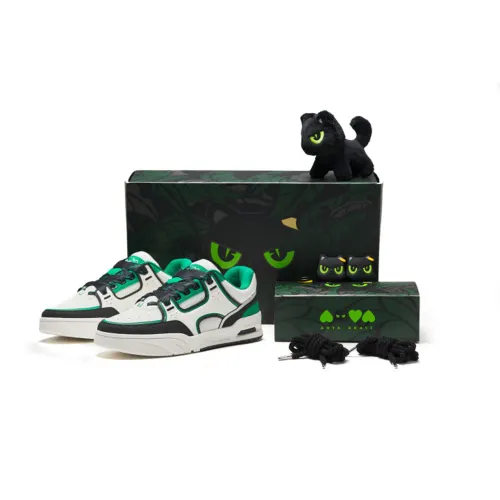 Anta Jie Ao Slip Resistant Abrasion Resistant Low top Skateboard Shoes Men's White Black Green