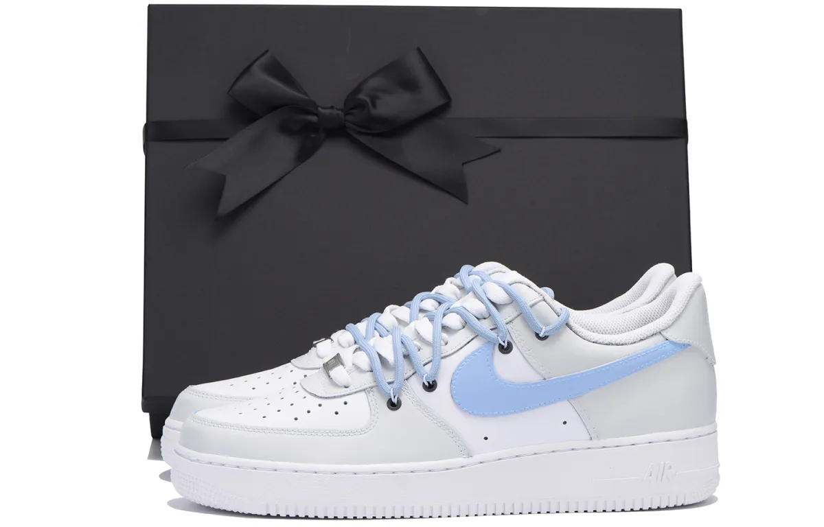 Nike Air Force 1 Chestnut Coverage Slip Resistant Coverage Slip Resistant Low top Skateboard Shoes Men's Gray Blue