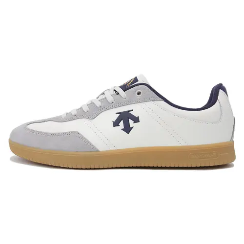 DESCENTE Sport Style Slip Resistant Abrasion Resistant Low top Skateboard Shoes Unisex White Gray Blue