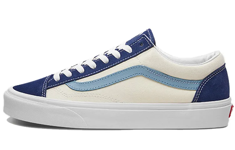 Vans Style 36 Lightweight Low top Skateboard Shoes Unisex White Blue