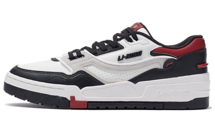 LiNing Li Ning 001 BTC synthetic leather two-layer suede leather, comfortable and versatile, non-slip, shock-absorbing, wear-resistant and lightweight, low-top sneakers, men's black and white