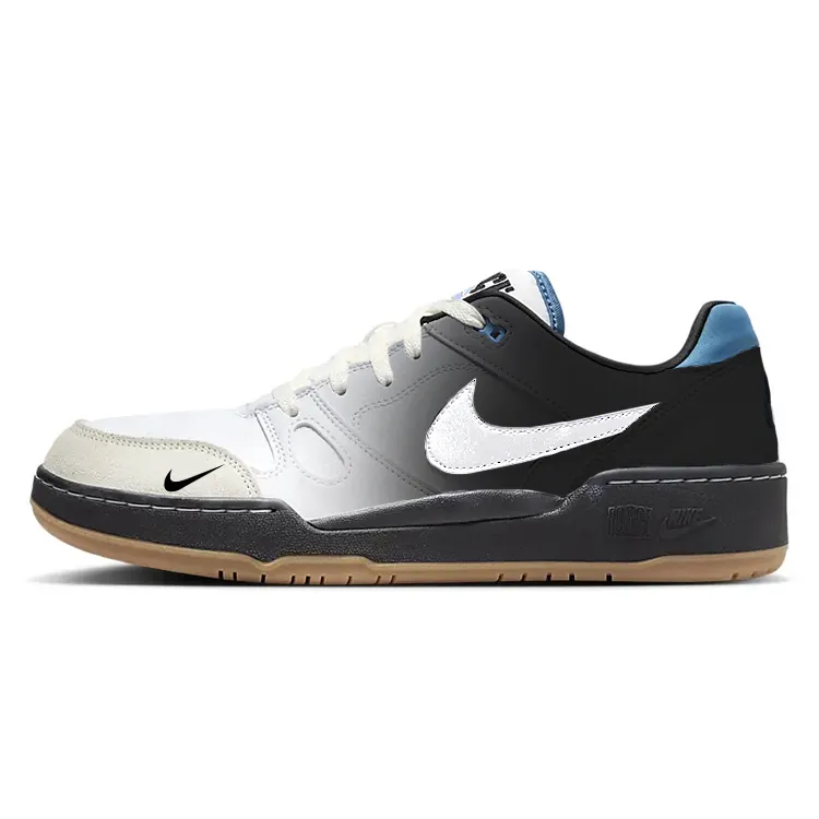 Nike Full Force Gray Shadow Slip Resistant And Breathable Low top Skateboard Shoes Men's White Black