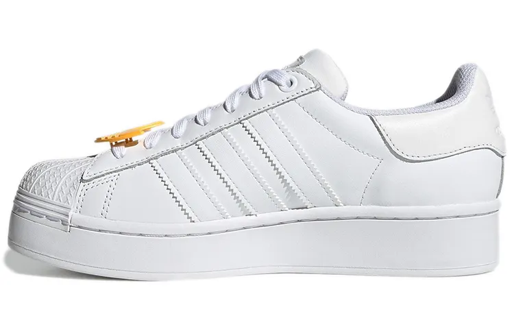 Adidas Originals Superstar Bold Comfortable Abrasion Resistant Low top Skateboard Shoes Unisex Cloud White
