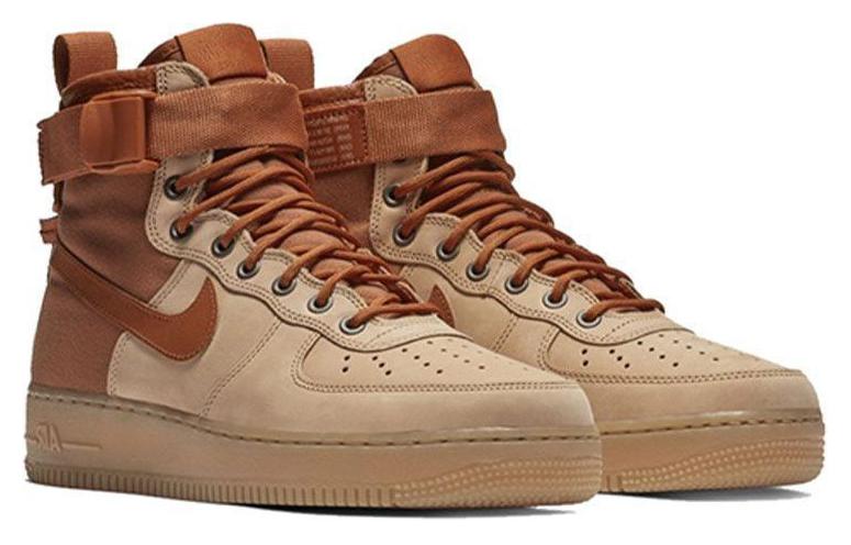 Мужские кроссовки Nike Air Force 1 Premium (коричневые) — фото 4