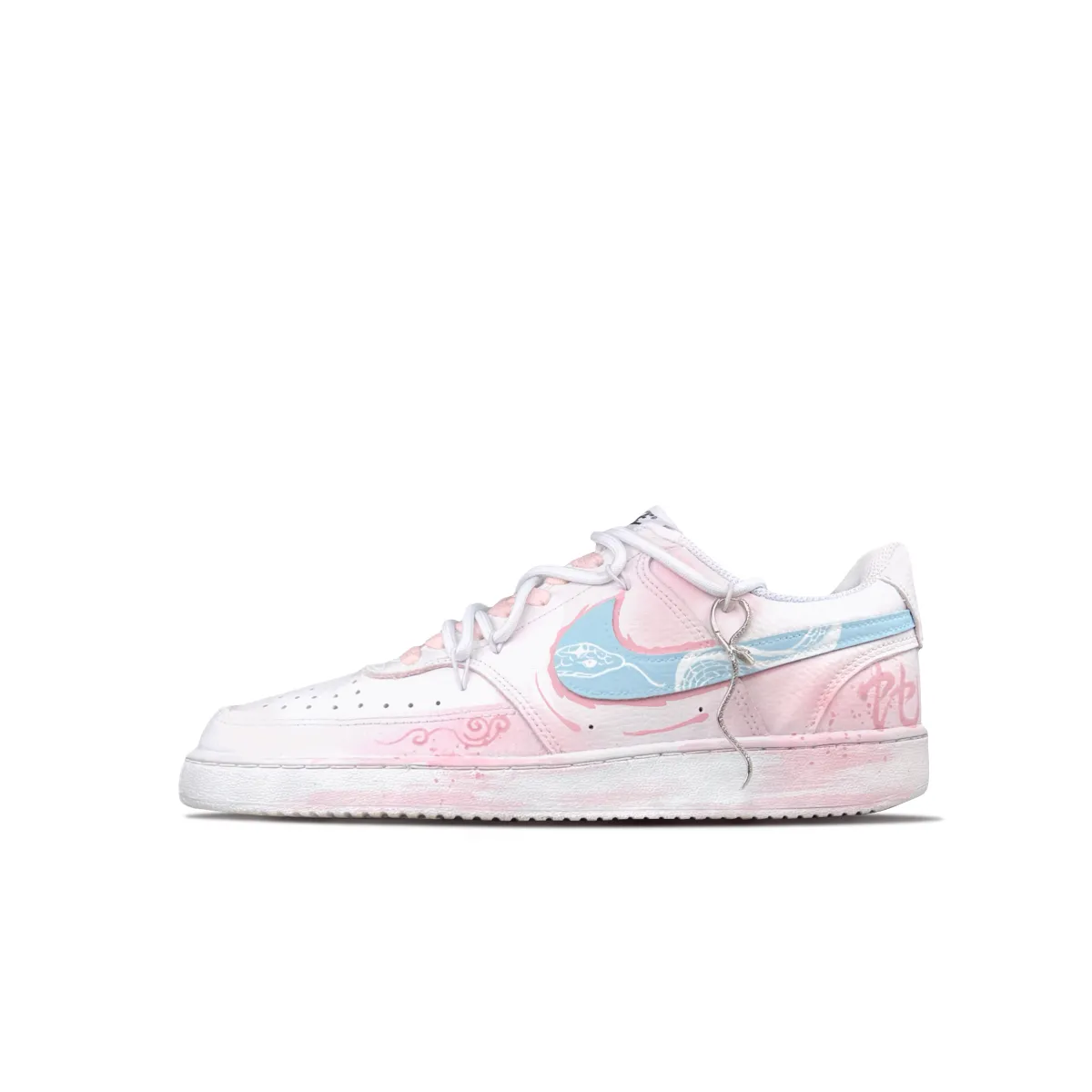 Nike Court Vision 1 Slip Resistant Abrasion Resistant Low top Skateboard Shoes Unisex Pink Blue