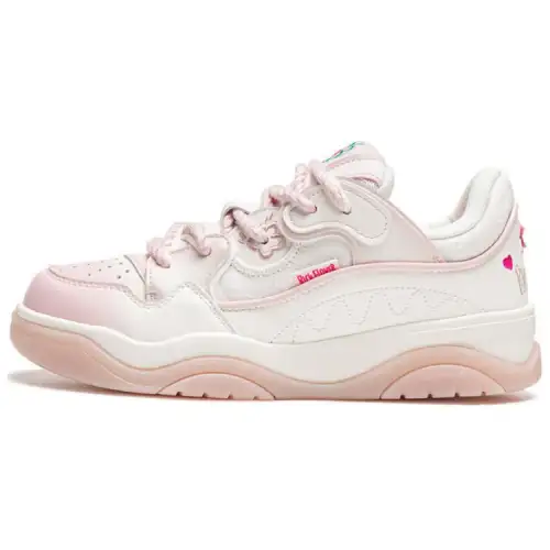Li Ning Abrasion Resistant Slip Resistant Low top Skateboard Shoes Women's White Pink