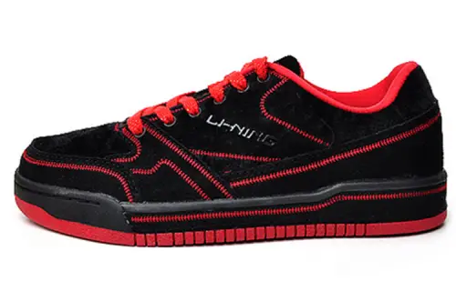 Li Ning Skateboard Shoes Women's Low Top Black/Red