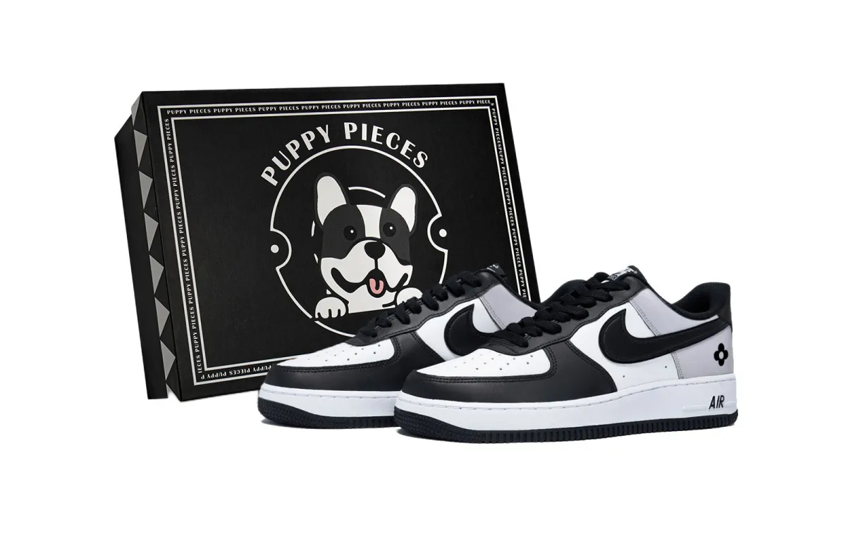 Nike Air Force 1 Iris Smoke Gray, Special Shoe Box Slip Resistant Low top Skateboard Shoes Men's White Dark Gray