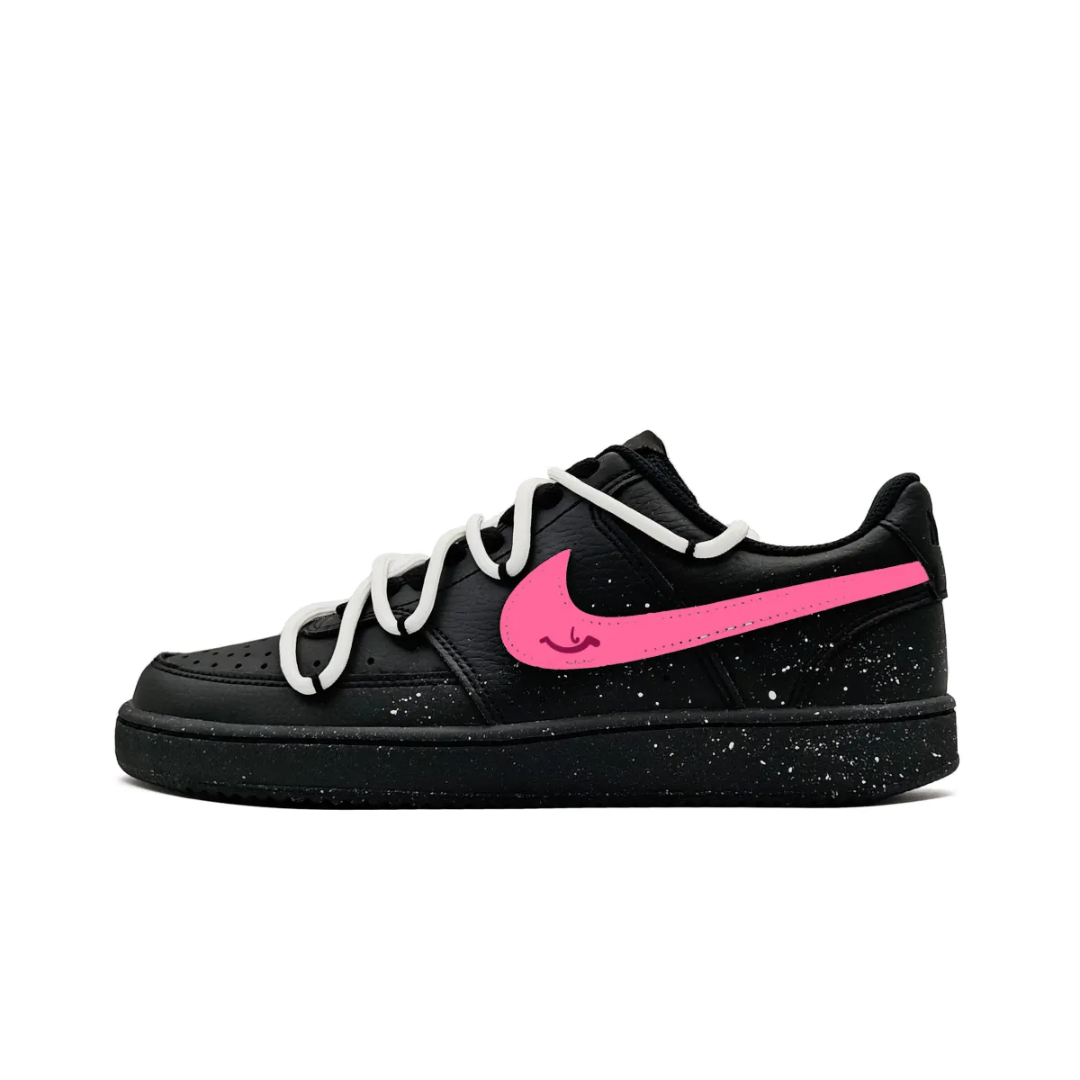 Nike Court Vision Low Flameor Abrasion Resistant Low top Skateboard Shoes Unisex Black