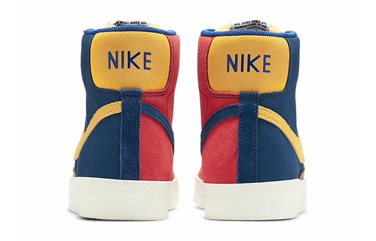 Мужские кеды Nike Blazer 77 vntg we suede (желтый / синий / красный) — Жёлтый / синий / красный — фото 5