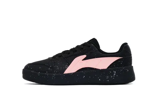 Li Ning Slip Resistant Height Increasing Slip Resistant Height Increasing Low top Skateboard Shoes Men's Black Pink