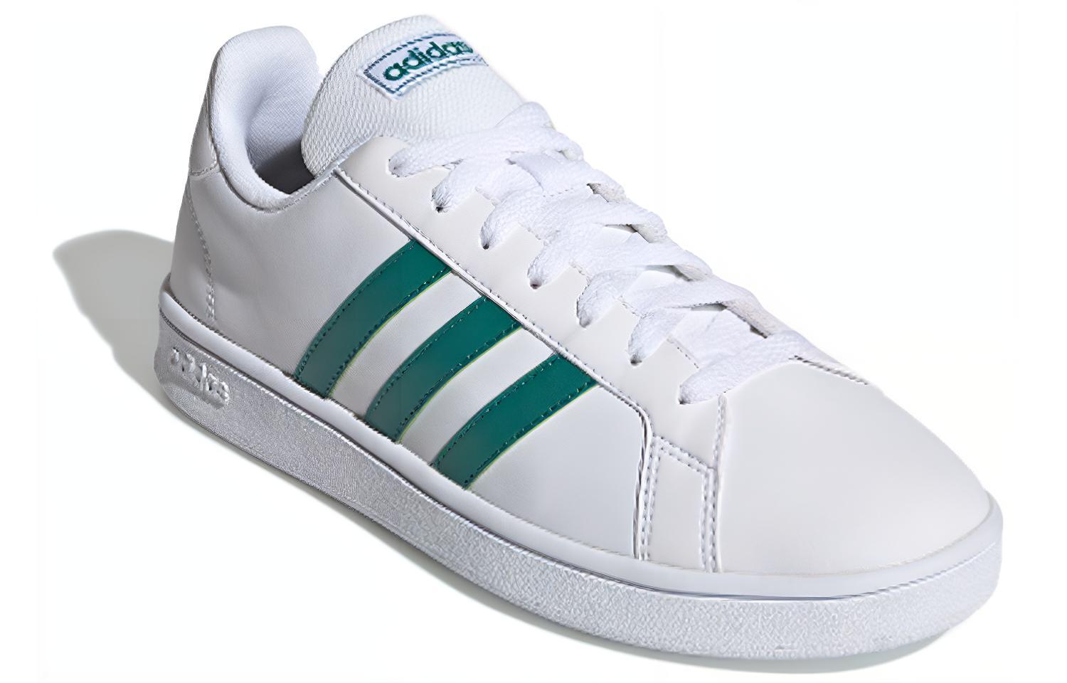 Мужские кеды adidas neo GRAND COURT Base (белый / зеленый) — Белый / зелёный — фото 3